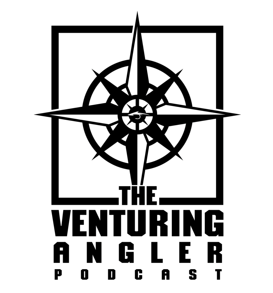 Logo of the Venturing Angler podcast